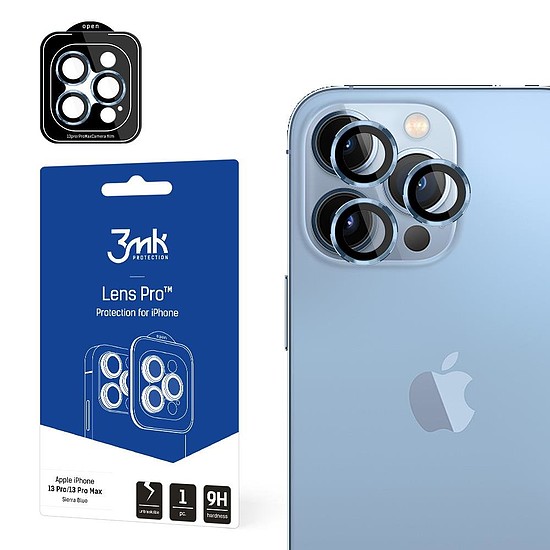 Kameraüveg iPhone 13 Pro Max / 13 Pro 9H 3mk Lens Protection Pro sorozatú lencséhez - kék