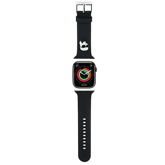 Karl Lagerfeld 3D gumi Karl fejszíj Apple Watchhoz 38/40/41mm - fekete