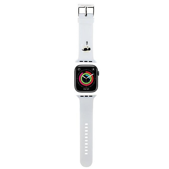 Karl Lagerfeld 3D gumi Karl fejszíj Apple Watchhoz 42/44/45/49mm - fehér