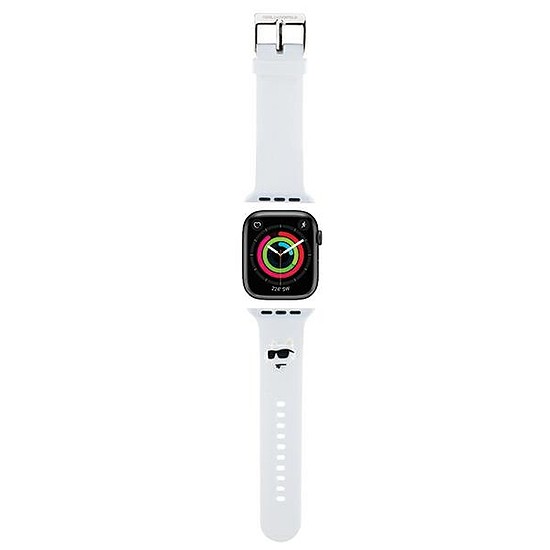 Karl Lagerfeld 3D gumis Choupette fejszíj Apple Watchhoz 38/40/41mm - fehér