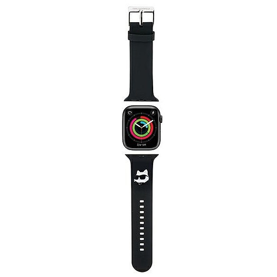 Karl Lagerfeld 3D gumis fejszíj Apple Watchhoz 38/40/41mm - fekete