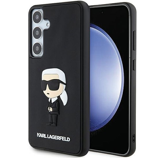 Karl Lagerfeld 3D gumis Ikonik tok Samsung Galaxy S24-hez - fekete