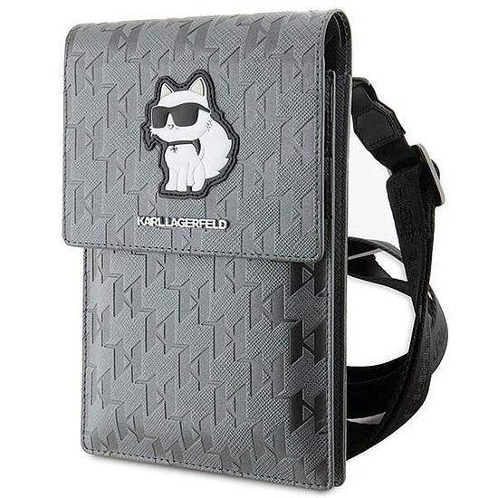 Karl Lagerfeld Case KLWBSAKHPCG kézitáska - Ezüst Saffiano Monogram Choupette