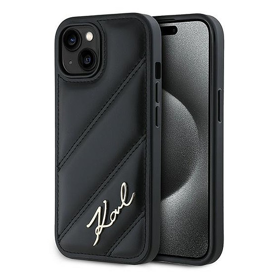 Karl Lagerfeld Diagonal Quilted Script tok iPhone 13-hoz - fekete