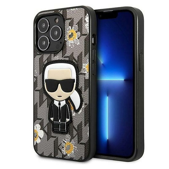 Karl Lagerfeld Flower Ikonik Karl tok iPhone 13 Pro / iPhone 13-hoz - szürke