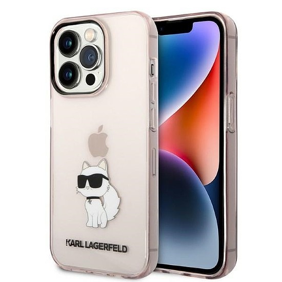 Karl Lagerfeld Ikonik Choupette tok iPhone 14 Pro Max telefonhoz - rózsaszín