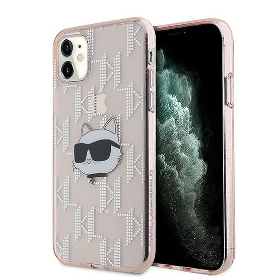 Karl Lagerfeld IML Choupette Head & Monogram tok iPhone 11 / Xr telefonhoz - rózsaszín