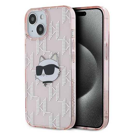 Karl Lagerfeld IML Choupette Head & Monogram tok iPhone 13-hoz - rózsaszín