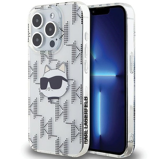 Karl Lagerfeld IML Choupette Head & Monogram tok iPhone 15 Pro készülékhez - átlátszó