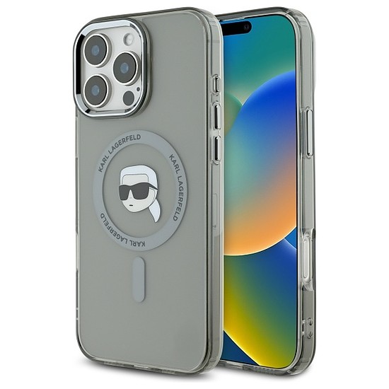 Karl Lagerfeld IML fém Karl Head MagSafe tok iPhone 16 Pro Max készülékhez - fekete