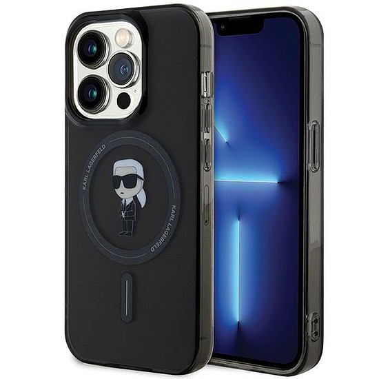 Karl Lagerfeld IML Ikonik MagSafe tok iPhone 15 Pro-hoz - fekete