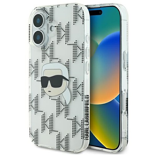 Karl Lagerfeld IML Karl Head galvanizált iPhone 16 tok - átlátszó