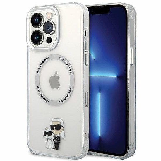 Karl Lagerfeld KKLHMP13XHNKCIT iPhone 13 Pro Max 6,7" keménytokos átlátszó Iconic Karl&Choupette Magassafe