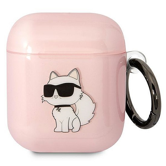 Karl Lagerfeld KLA2HNCHTCP Airpods 1/2 borító rózsaszín/rózsaszín Ikonik Choupette