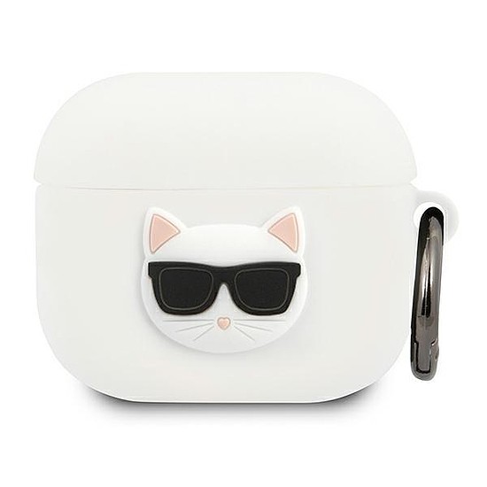 Karl Lagerfeld KLACA3SILCHWH AirPods 3 borító fehér/fehér szilikon Choupette