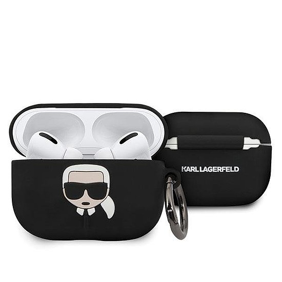 Karl Lagerfeld KLACAPSILGLBK AirPods Pro borító fekete/fekete Szilikon Ikonik