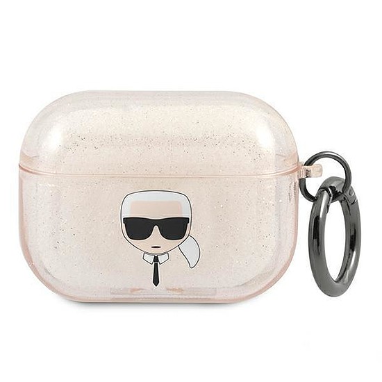 Karl Lagerfeld KLAPUKHGD AirPods Pro borító gold/arany Glitter Karl`s Head