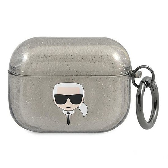 Karl Lagerfeld KLAPUKHGK AirPods Pro borító csarny/fekete csillogó Karl´s Head