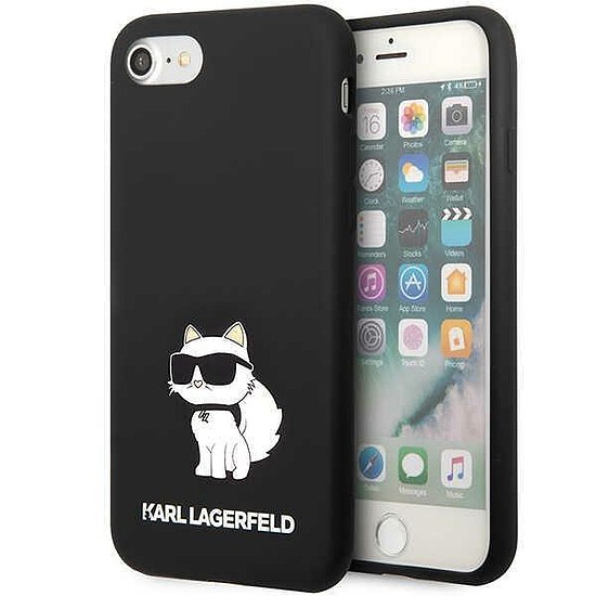 Karl Lagerfeld KLHCI8SNCHBCK iPhone 7/8/ SE 2020/2022 keménytokos fekete/fekete szilikon csupa