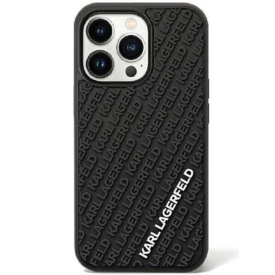 Karl Lagerfeld KLHCN613DMKRLK iPhone 11 / Xr 6.1" fekete/fekete keménytokos 3D gumis több logo