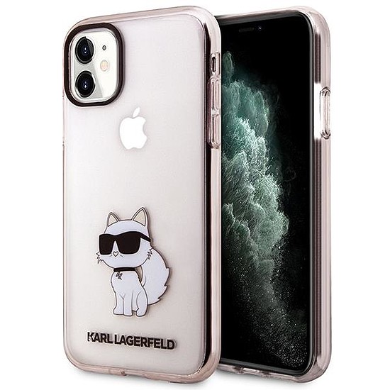 Karl Lagerfeld KLHCN61HNCHTCP iPhone 11 / Xr 6.1" rózsaszín/rózsaszín kemény tok, Ikonik Choupette