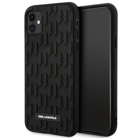 Karl Lagerfeld KLHCN61RUPKLPK iPhone 11 / Xr 6.1" kemény tokos fekete/fekete 3D monogram