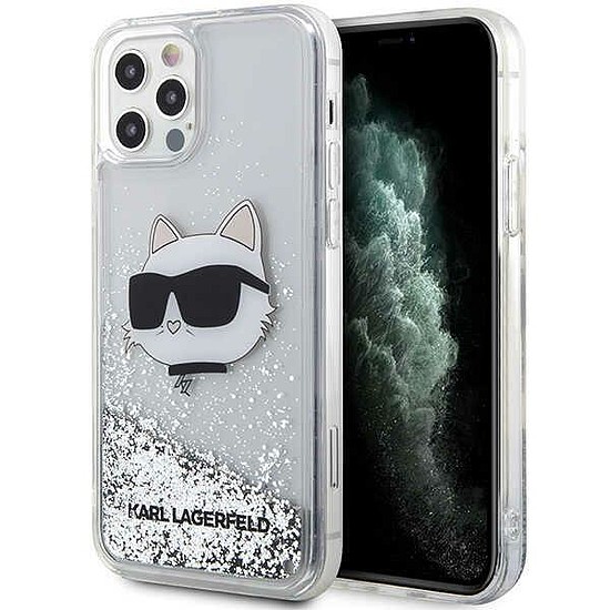 Karl Lagerfeld KLHCP12MLNHCCS iPhone 12/ 12 Pro 6.1" ezüst/ezüst keménytokos Glitter Choupette fej