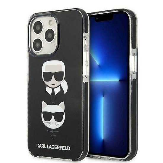 Karl Lagerfeld KLHCP13LTPE2TK iPhone 13 Pro / 13 6.1" kemény tok, fekete/fekete Karl&Choupette Head