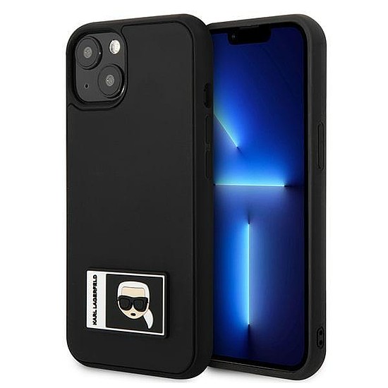 Karl Lagerfeld KLHCP13M3DKPK iPhone 13 6.1" fekete/fekete keménytokos Ikonik Patch