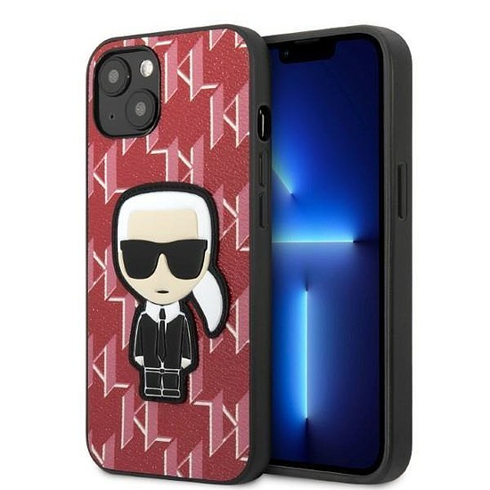 Karl Lagerfeld KLHCP13MPMNIKPI iPhone 13 6.1" kemény tok, piros/piros Monogram Ikonik Patch