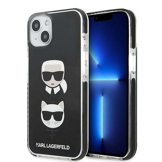 Karl Lagerfeld KLHCP13MTPE2TK iPhone 13 6.1" kemény tok, fekete/fekete Karl&Choupette fej