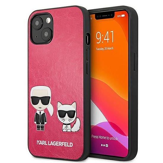 Karl Lagerfeld KLHCP13SPCUSKCP iPhone 13 mini 5,4" fukszia/fukszia keménytok Ikonik Karl & Choupette