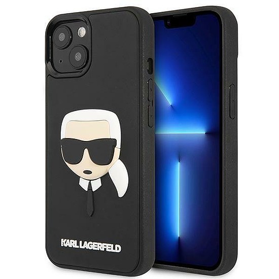 Karl Lagerfeld KLHCP14MKH3DBK iPhone 14 Plus 6.7" fekete/fekete keménytokos 3D gumi Karl feje