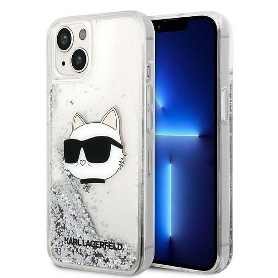 Karl Lagerfeld KLHCP14MLNHCCS iPhone 14 Plus 6,7" ezüst/ezüst keménytok, Glitter Choupette Head