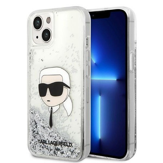 Karl Lagerfeld KLHCP14MLNKHCH iPhone 14 Plus 6.7" ezüst/ezüst keménytok, Glitter Karl Head