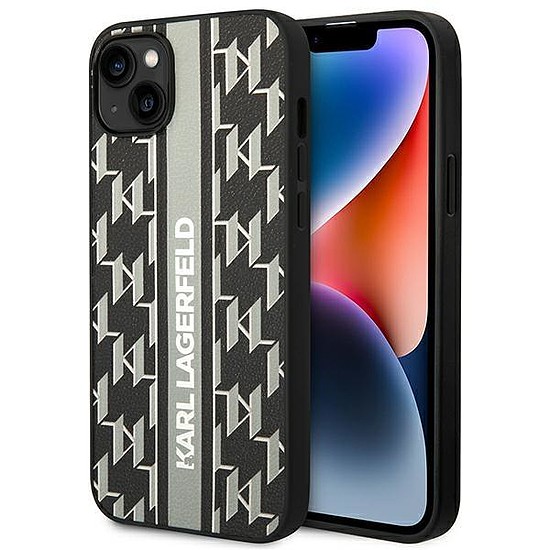 Karl Lagerfeld KLHCP14MPGKLSKG iPhone 14 Plus 6,7 hüvelykes keménytokos szürke/szürke monogramcsík