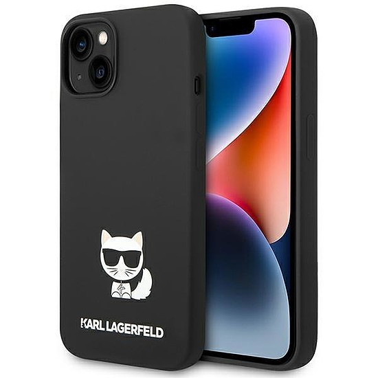 Karl Lagerfeld KLHCP14MSLCTBK iPhone 14 Plus 6.7 hüvelykes keménytokos fekete/fekete szilikon choupette teszt