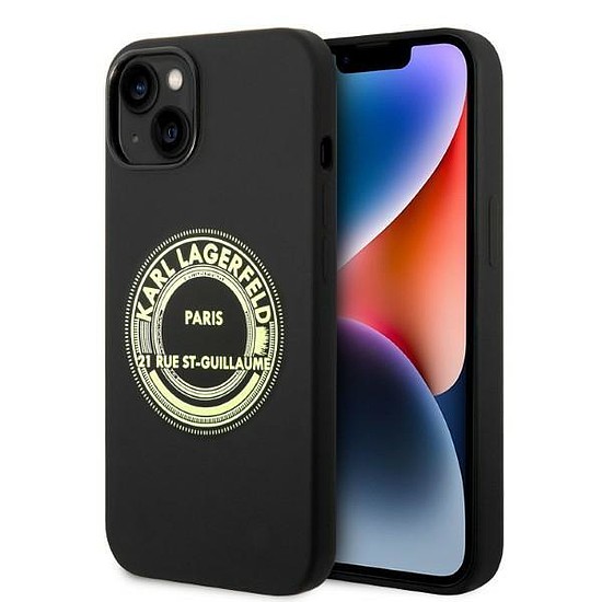 Karl Lagerfeld KLHCP14MSRSGRCK iPhone 14 Plus 6.7 hüvelykes keményház fekete / fekete szilikon RSG