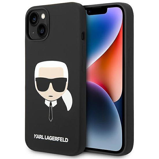 Karl Lagerfeld KLHCP14SSLKHBK iPhone 14 6.1 "keményház fekete / fekete szilikon Karl fej