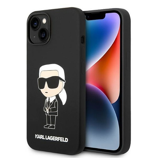 Karl Lagerfeld KLHMP14MSNIKBCK iPhone 14 Plus 6.7" kemény tokos fekete/fekete szilikon Ikonik Magsafe