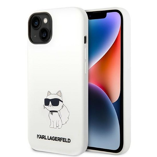 Karl Lagerfeld KLHMP14SSNCHBCH iPhone 14 6.1" kemény tok, fehér/fehér szilikon Choupette MagSafe