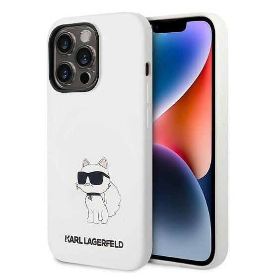 Karl Lagerfeld KLHMP14XSNCHBCH iPhone 14 Pro Max 6.7" kemény tokos fehér/fehér szilikon Choupette MagSafe