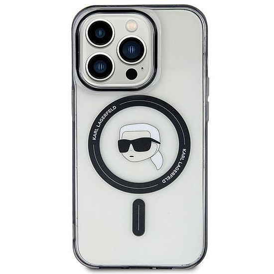 Karl Lagerfeld KLHMP15SHKHNOTK iPhone 15 6.1" átlátszó kemény tok IML Karl`s Head MagSafe