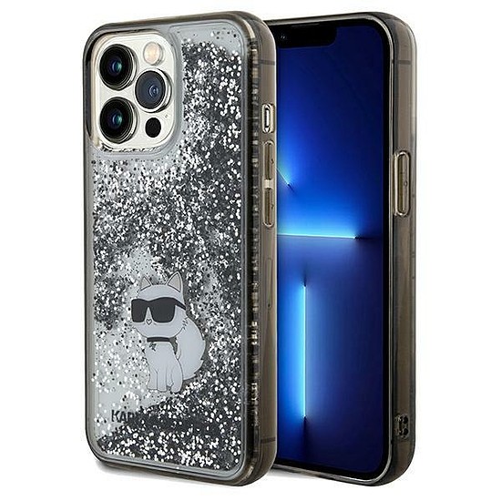 Karl Lagerfeld Liquid Glitter Choupette tok iPhone 13 Pro / 13-hoz - átlátszó