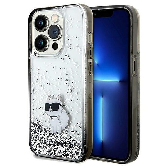 Karl Lagerfeld Liquid Glitter Choupette tok iPhone 14 Pro Max készülékhez - átlátszó