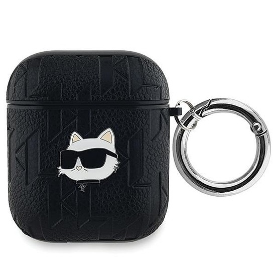 Karl Lagerfeld Monogram Choupette Head tok AirPods 1/2-hez - fekete