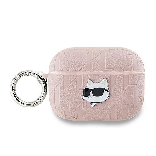 Karl Lagerfeld Monogram Choupette Head tok AirPods Pro 2-hez - rózsaszín