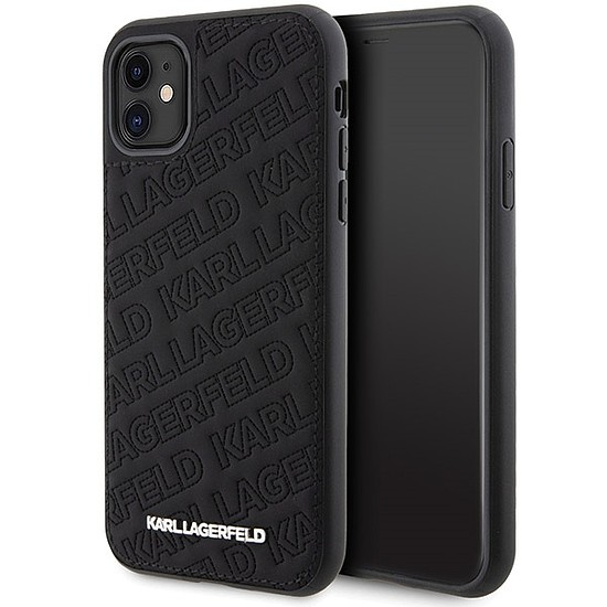 Karl Lagerfeld Quilted K Pattern tok iPhone 11 / Xr telefonhoz - fekete