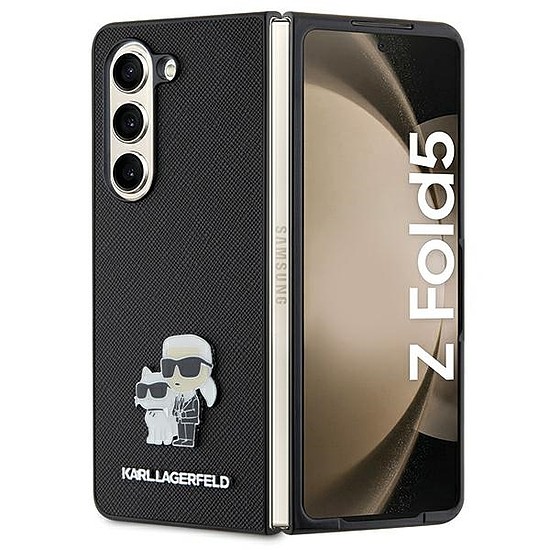 Karl Lagerfeld Saffiano Karl&Choupette Pin tok Samsung Galaxy Z Fold 5-höz - fekete