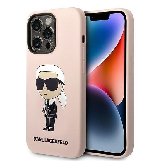 Karl Lagerfeld Silicone Ikonik MagSafe tok iPhone 14 Pro Max készülékhez - rózsaszín